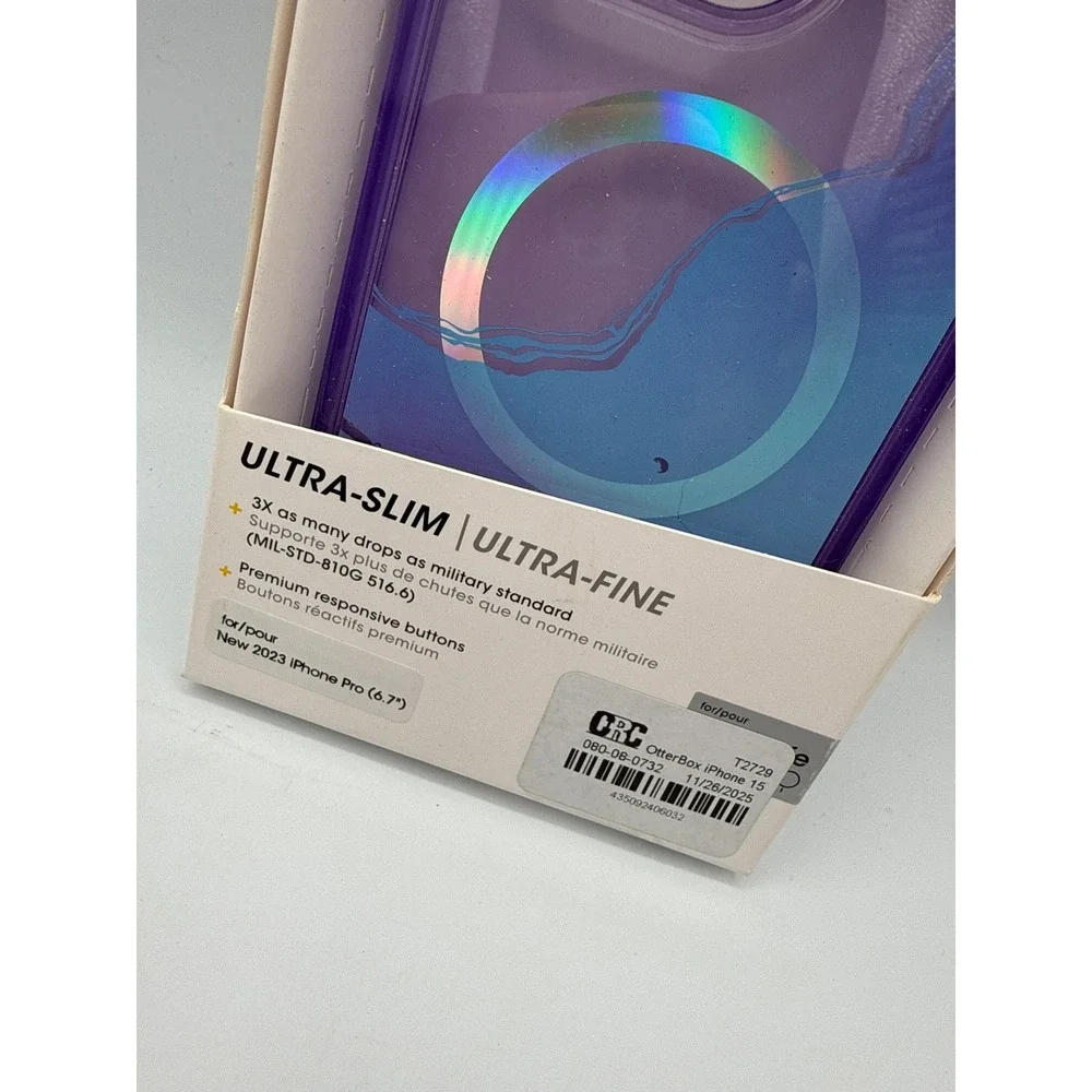 OtterBox Symmetry Case iPhone 15 Pro Max Purple New MagSafe Iridescent Slim